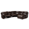 Dacio Modern and Contemporary Brown Faux Leather 6-Piece Reclining Sectional by Baxton Studio - BAX-R7075A-Brown-SF - Image 5 of 0