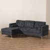 Mireille Modern and Contemporary Dark Grey Sectional by Baxton Studio - BAX-R7860-Dark Gray-LFC - Image 2 of 0