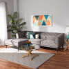 Morton Mid-Century Modern Contemporary Grey Velvet Sectional with Left Facing Chaise by Baxton Studio - BAX-RDS-S0017-L-Grey Velvet/Wenge-LFC - Image 1 of 0