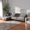 Galena Contemporary Glam and Luxe Grey Velvet Sleeper Sectional with Left Facing Chaise by Baxton Studio - BAX-RDS-S0019L-Grey Velvet/Black-LFC - Image 1 of 0