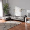 Galena Contemporary Glam and Luxe Grey Velvet Sleeper Sectional with Left Facing Chaise by Baxton Studio - BAX-RDS-S0019L-Grey Velvet/Black-LFC - Image 2 of 0