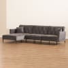 Galena Contemporary Glam and Luxe Grey Velvet Sleeper Sectional with Left Facing Chaise by Baxton Studio - BAX-RDS-S0019L-Grey Velvet/Black-LFC - Image 3 of 0