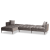 Galena Contemporary Glam and Luxe Grey Velvet Sleeper Sectional with Left Facing Chaise by Baxton Studio - BAX-RDS-S0019L-Grey Velvet/Black-LFC - Image 5 of 0