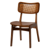 Linnet 5 Piece Round Dining Room Set in Walnut Brown and Rattan Finish by Baxton Studio - BAX-RH254C-Walnut Rattan-Round-5PC - Image 4 of 0