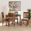 Deanna 5 Piece Rectangular Dining Room Set in Grey and Walnut Brown Finish by Baxton Studio - BAX-RH387C-Grey/Walnut-5PC - Image 1 of 0