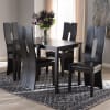 Alani 5 Piece Rectangular Dining Room Set in Dark Brown Finish by Baxton Studio - BAX-RH5509C-Dark Brown Dining Set - Image 1 of 0
