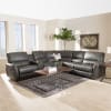 Amaris Modern and Contemporary Grey Bonded Leather 5-Piece Power Reclining Sectional by Baxton Studio - BAX-RX033A-Grey-SF - Image 1 of 0