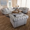 Alaise Modern Classic Grey Linen 3-Piece Living Room Set by Baxton Studio - BAX-RX1616-Gray-3PC-Set - Image 1 of 0