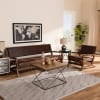 Rovelyn Rustic Brown Faux Leather 2-Piece Living Room Set by Baxton Studio - BAX-Rovelyn-Dark Brown/Walnut-2PC Set - Image 1 of 0