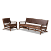 Rovelyn Rustic Brown Faux Leather 2-Piece Living Room Set by Baxton Studio - BAX-Rovelyn-Dark Brown/Walnut-2PC Set - Image 3 of 0