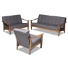 Larsen Mid-Century Modern Grey 3-Piece Living Room Set by Baxton Studio - BAX-SW5506-Grey/Walnut-3PC Set - Image 2 of 0