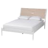 Louetta Caved Contrasting Queen Bed in White Finish by Baxton Studio - BAX-SW8591-White-Queen - Image 1 of 0