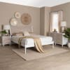 Louetta Caved Contrasting Queen Bed in White Finish by Baxton Studio - BAX-SW8591-White-Queen - Image 2 of 0