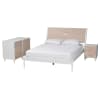 Louetta Caved Contrasting Queen Bed in White Finish by Baxton Studio - BAX-SW8591-White-Queen - Image 3 of 0