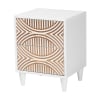 Louetta Caved Contrasting Queen Bed in White Finish by Baxton Studio - BAX-SW8591-White-Queen - Image 4 of 0