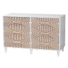 Louetta Caved Contrasting Queen Bed in White Finish by Baxton Studio - BAX-SW8591-White-Queen - Image 5 of 0