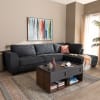 Petra Modern and Contemporary Charcoal Right Facing Sectional by Baxton Studio - BAX-U9380K-Dark Grey-RFC-SF - Image 1 of 0