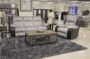 Felix Rocking Reclining Loveseat in Black and Granite Fabric by Catnapper - 1142-2 - Image 3 of 0