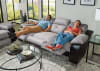 Felix Rocking Reclining Loveseat in Black and Granite Fabric by Catnapper - 1142-2 - Image 5 of 0
