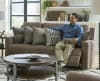 Calvin 2 Piece Reclining Sofa Set in Otter Fabric by Catnapper - 163-SET-O - Image 4 of 0