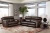 Costa 2 Piece Lay Flat Reclining Sofa Set in Chocolate Color Leather by Catnapper - 407-SET-CH - Image 4 of 0