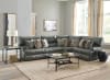 Como 4 Piece Manual Reclining Sectional in Steel Leather by Catnapper - 436-4-S - Image 1 of 0
