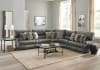 Como 4 Piece Manual Reclining Sectional in Steel Leather by Catnapper - 436-4-S - Image 2 of 0