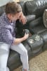 Como 4 Piece Manual Reclining Sectional in Steel Leather by Catnapper - 436-4-S - Image 5 of 0
