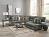 Como 4 Piece Manual Reclining Chaise Sectional in Steel Leather by Catnapper - 436-4C-S - Image 1 of 0
