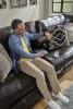 Como 4 Piece Manual Reclining Chaise Sectional in Chocolate Leather by Catnapper - 436-4CR-CH - Image 5 of 0