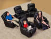 Geneva Theater Seating - 3 Black Leather Chairs By Catnapper - Electric Recline - Image 3 of 0