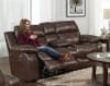 Positano Reclining Console Loveseat in Cocoa Leather by Catnapper - 4999 - Image 2 of 0