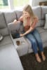 Rockport 4 Piece Chaise Power Reclining Sectional in Grey Chenille Fabric by Catnapper - 6150-LCH4 - Image 4 of 0