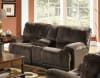 Escalade POWER Reclining Console Loveseat in Chocolate/Walnut Two Tone Fabric by Catnapper - 61719 - Image 1 of 0