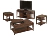 Escalade POWER Reclining Console Loveseat in Chocolate/Walnut Two Tone Fabric by Catnapper - 61719 - Image 5 of 0