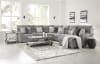 Sydney 4 Piece Chaise Power Reclining Sectional in Nature Grey Fabric by Catnapper - 6206-4C - Image 2 of 0