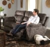 Sedona Power Headrest Lay Flat Reclining Console Loveseat in Smoke Fabric by Catnapper - 62229-S - Image 1 of 0