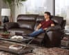 Costa 2 Piece Power Lay Flat Reclining Sofa Set in Chocolate Color Leather by Catnapper - 6407-SET-CH - Image 5 of 0