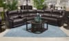 Bergamo 6 Piece Power Lumbar Reclining Sectional in Chocolate Leather by Catnapper - 7418-6 - Image 1 of 0