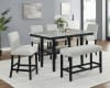 Marbel 5 Piece Counter Height Dining Room Set in Faux Marble Tabletop by Crown Mark - CM-1718SET - Image 2 of 0