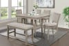 Fulton 5 Piece Counter Height Dining Room Set in Weathered White Oak Finish by Crown Mark - CM-2727MB-T-4848-5P - Image 1 of 0