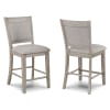 Fulton 5 Piece Counter Height Dining Room Set in Weathered White Oak Finish by Crown Mark - CM-2727MB-T-4848-5P - Image 4 of 0
