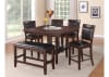 Fulton 5 Piece Counter Height Dining Room Set in Black and Brown Finish by Crown Mark - CM-2727V-6P - Image 1 of 0