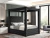 Annabelle Canopy Upholstered Button Tufted Queen Bed in Black Finish by Crown Mark - CM-5114BK-Q - Image 2 of 0
