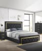 Pepe Bed in Dark Gray/Gold Finish by Crown Mark - CM-B9290-Q-Bed - Image 1 of 0