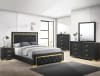 Pepe Bed in Dark Gray/Gold Finish by Crown Mark - CM-B9290-Q-Bed - Image 2 of 0