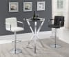 Denali Round Glass Top Bar Table 3 Piece Set in Chrome Finish by Coaster - 100186 - Image 1 of 0