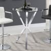 Denali Round Glass Top Bar Table 3 Piece Set in Chrome Finish by Coaster - 100186 - Image 2 of 0