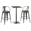 Cavalier 3 Piece Square Bar Set in Dark Elm/Black Finish by Coaster - COA-100730 - Image 2 of 0