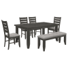 Dalila 5 Piece Dining Set in Dark Grey Finish by Coaster - 102721GRY - Image 3 of 0